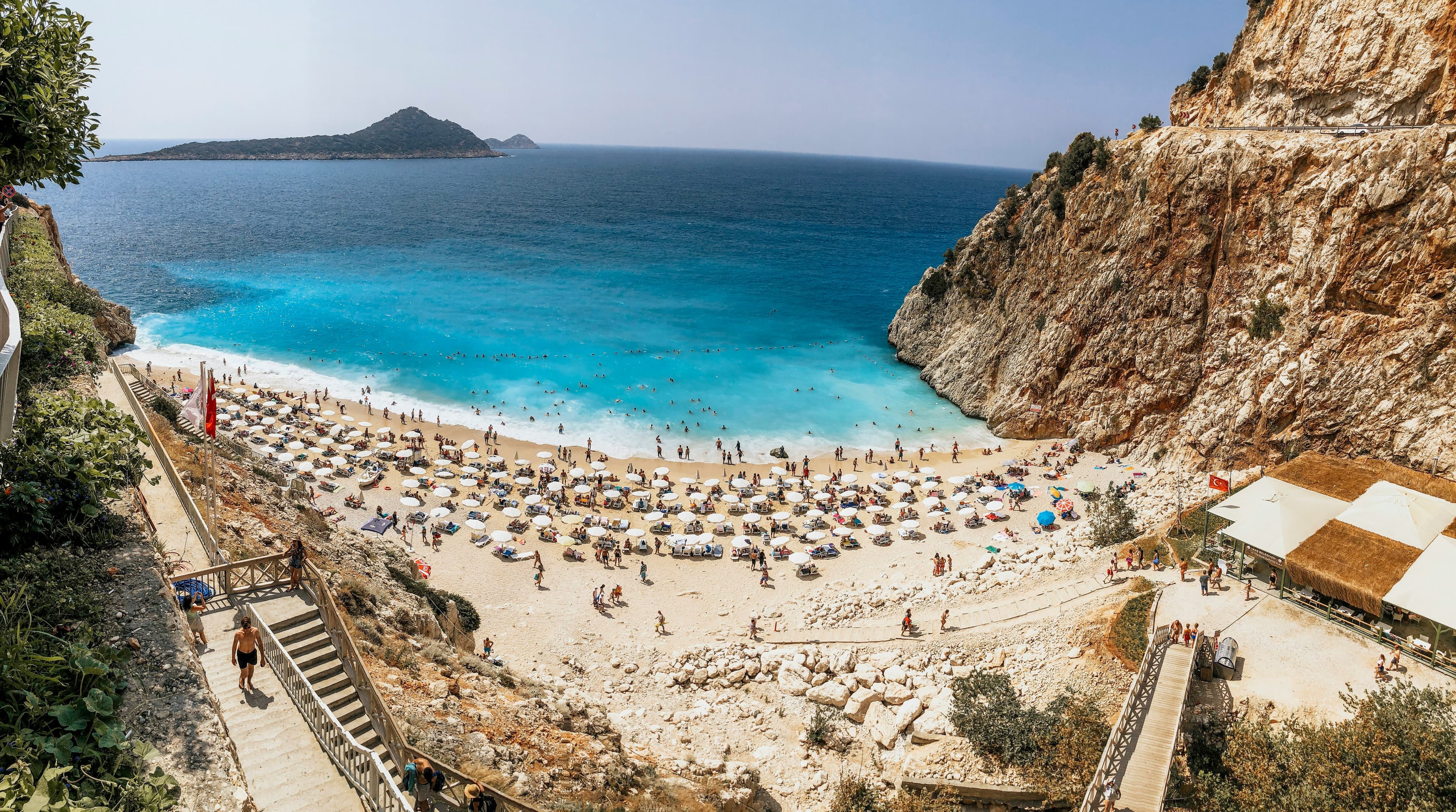 Aerial view of Mediterranean cove in Antalya